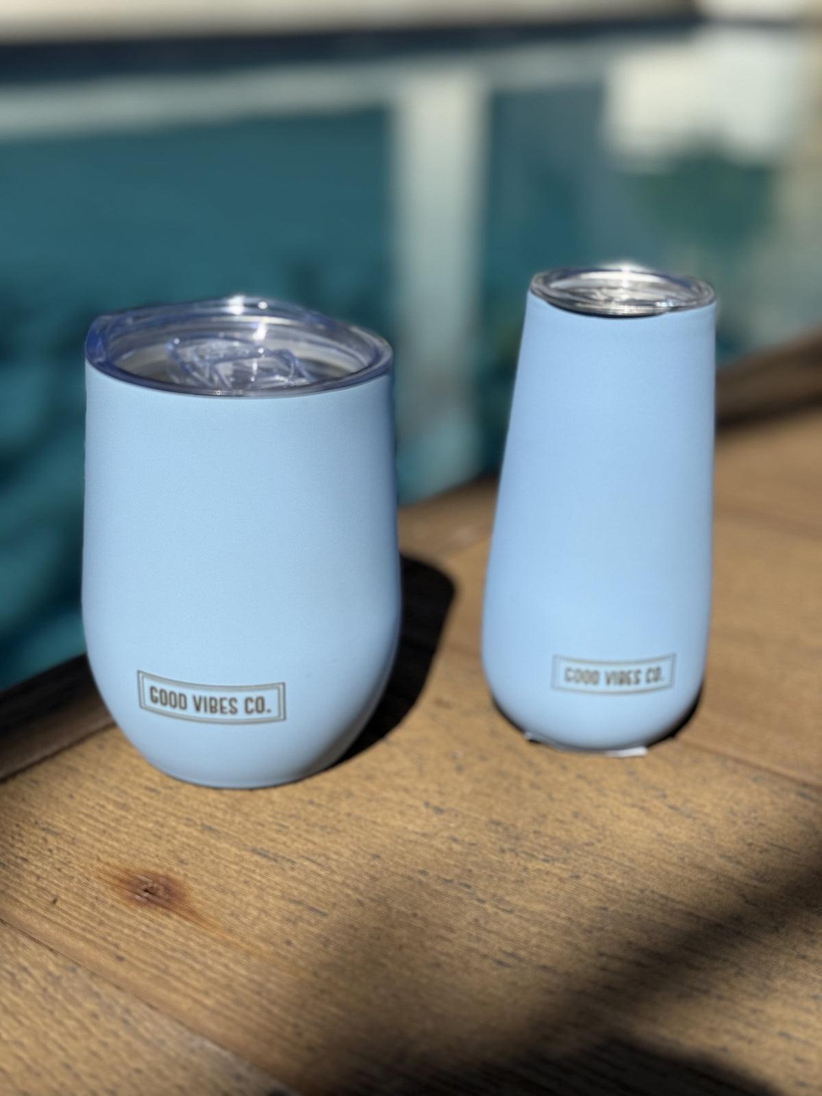 Bay Blue 175ml Insulated Double Wall Stainless Steel Travel Flute with Lid, Durable Matt Finish - view 2