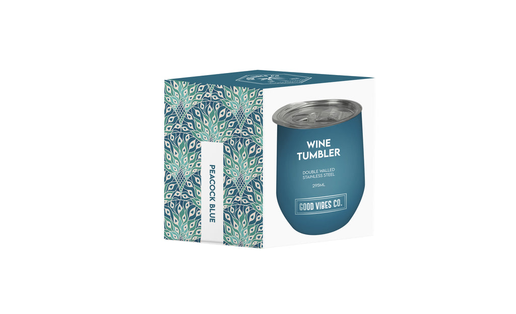 Peacock Blue 295ml Insulated Double Wall Stainless Steel Travel Cup with Lid, Durable Matt Finish -