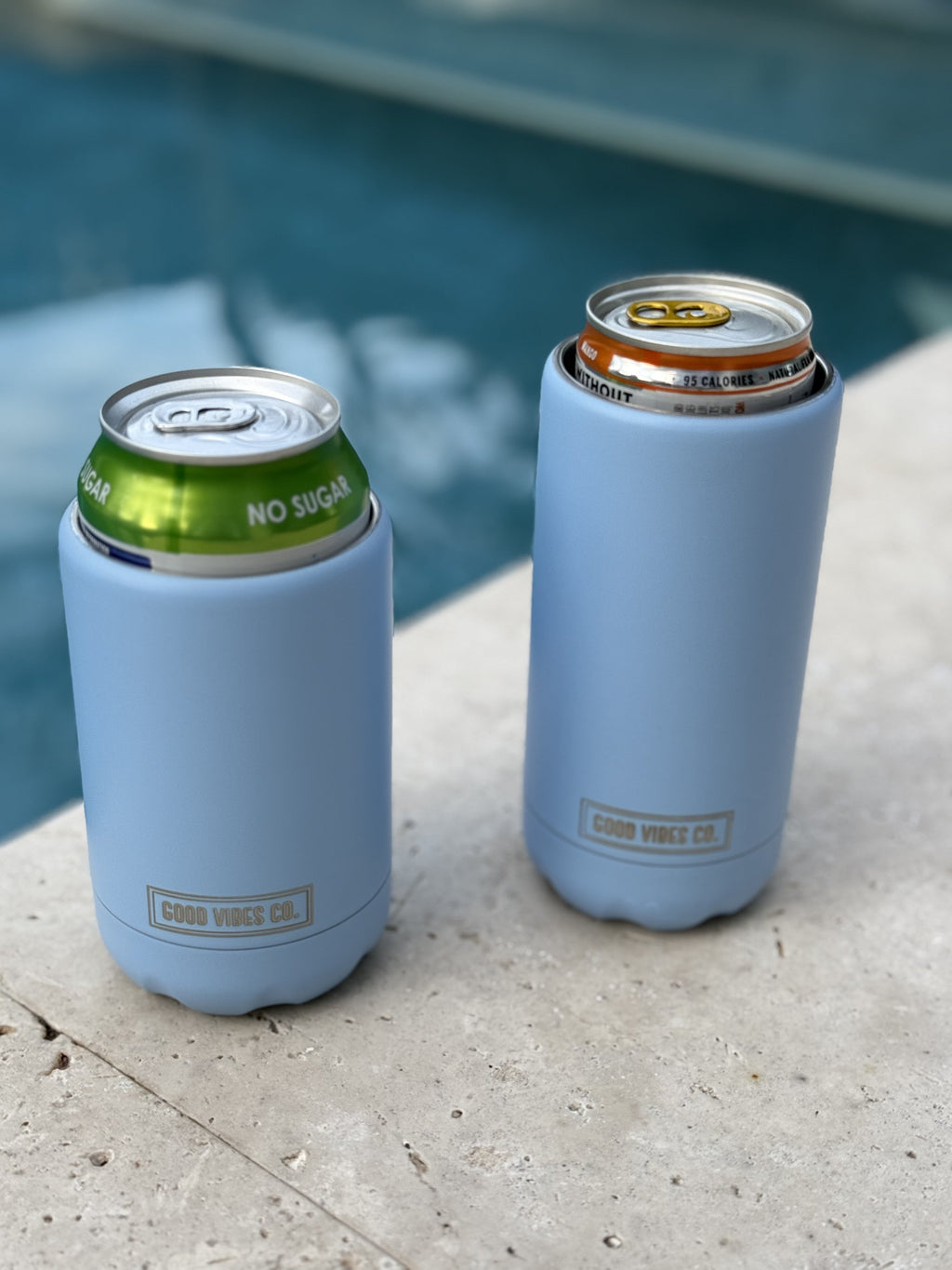 Bay Blue Insulated Double Wall Stainless Steel Skinny Bottle Can Cooler - view 5