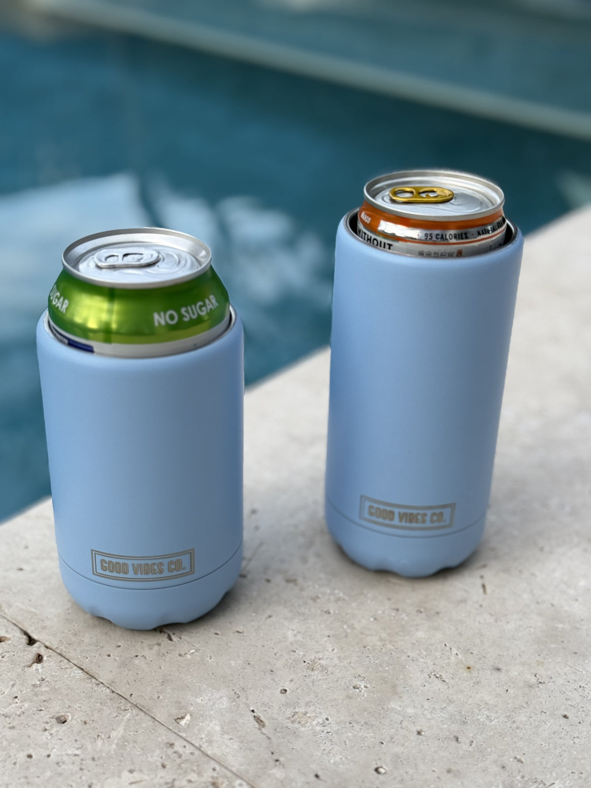 Bay Blue Insulated Double Wall Stainless Steel Skinny Bottle Can Cooler - view 5