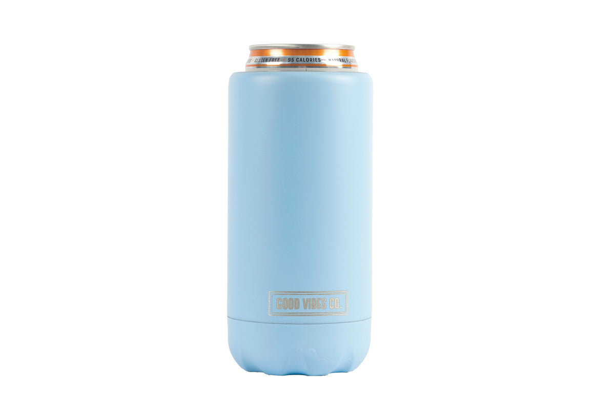 Bay Blue Insulated Double Wall Stainless Steel Skinny Bottle Can Cooler - view 4