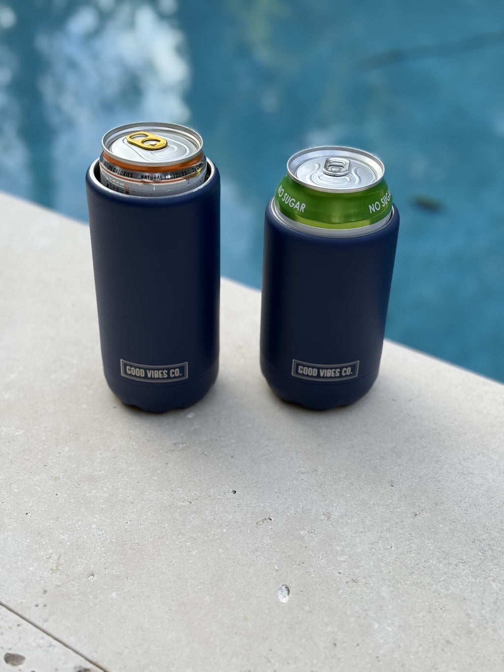 Indigo Insulated Double Wall Stainless Steel Skinny Bottle Can Cooler - Suits Slim Bottles and Selzter Style Cans - view 5