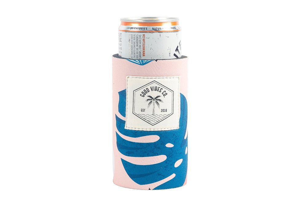 Blush Palm Skinny Neoprene Can & Stubby Holder - Suits Seltzer Style Cans - view 2