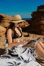 Havana 160cm Premium Waffle Beach Towel with Storage Bag, Double Sided, Eco Friendly, Sand Free, Quick Dry, Ultra Absorbent -