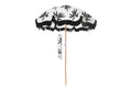 Havana 1.75m Premium 100% Canvas Beach Umbrella, UV50+, Wood Pole, Cotton Tassels, Tilting Mechanism, Sand Screw