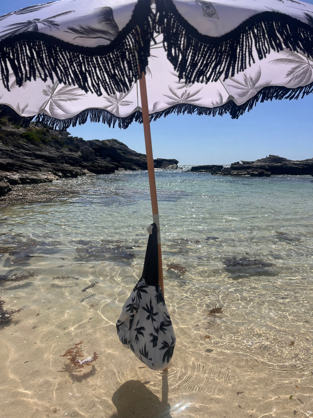 Havana 1.75m Premium 100% Canvas Beach Umbrella, UV50+, Wood Pole, Cotton Tassels, Tilting Mechanism, Sand Screw - view 4