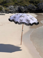 Havana 1.75m Premium 100% Canvas Beach Umbrella, UV50+, Wood Pole, Cotton Tassels, Tilting Mechanism, Sand Screw - view 2