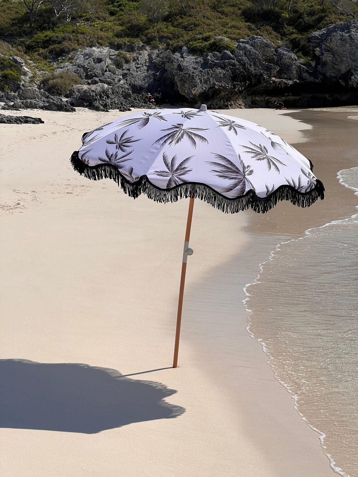 Havana 1.75m Premium 100% Canvas Beach Umbrella, UV50+, Wood Pole, Cotton Tassels, Tilting Mechanism, Sand Screw - view 2