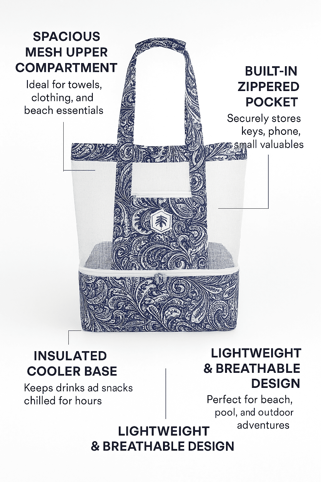 Tahitian Blue Beach Cooler 2 In 1 Bag - view 2