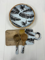 Sorrento 2pc Mango  Salad Servers 24cm - Wood & Enamel - view 3