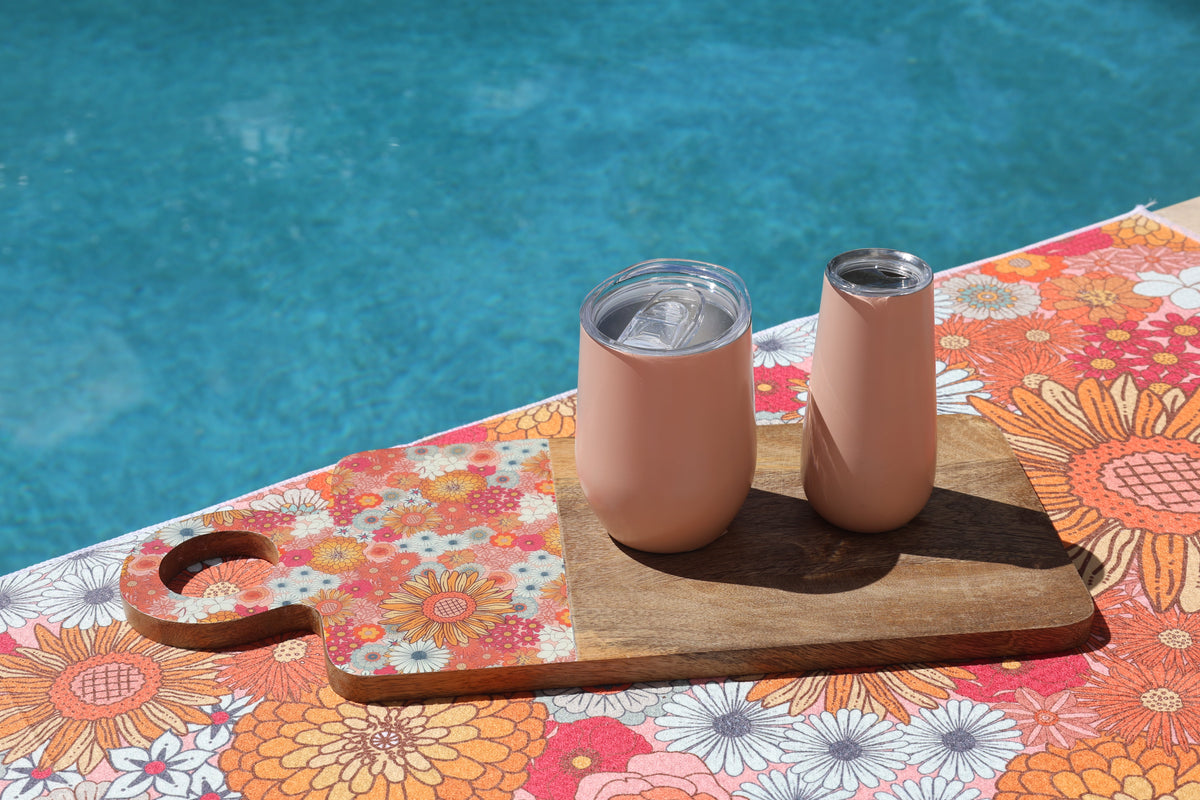 Terracotta Blush 175ml Insulated Double Wall Stainless Steel Travel Flute with Lid, Durable Matt Finish - view 2