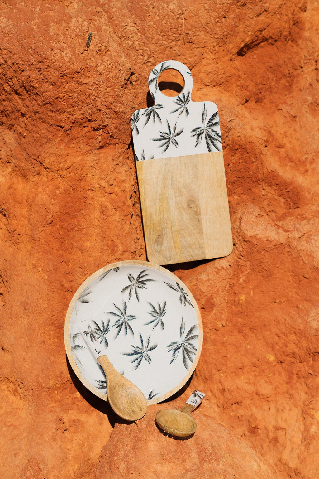Havana 2pc Mango Salad Servers 24cm - Wood & Enamel - view 3