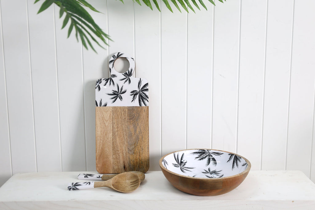 Havana 2pc Mango Salad Servers 24cm - Wood & Enamel - view 4