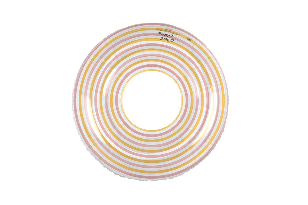 Stripe Inflatable Swim Ring Extra Large Heavy Duty PVC 108cm