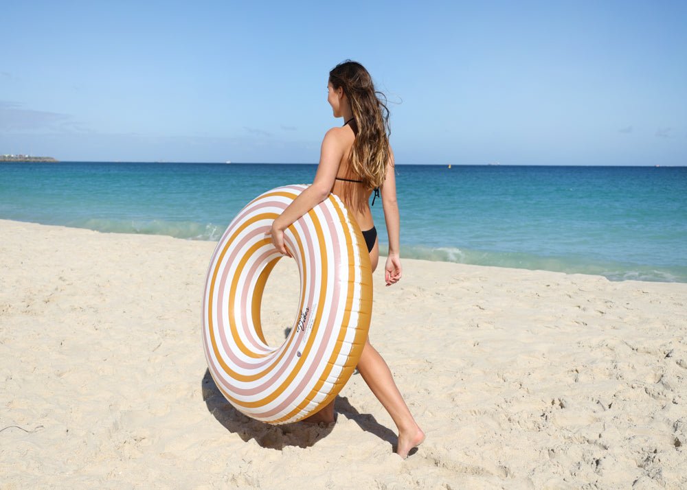 Stripe Inflatable Swim Ring Extra Large Heavy Duty PVC 108cm - view 2