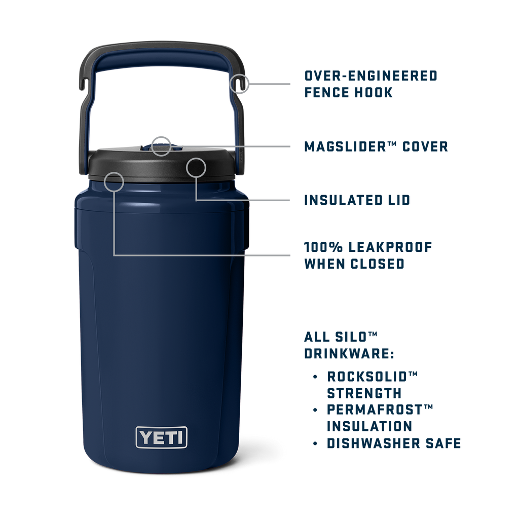 Silo Half Gallon (1.9 L) Jug with Straw Cap - Navy - straw