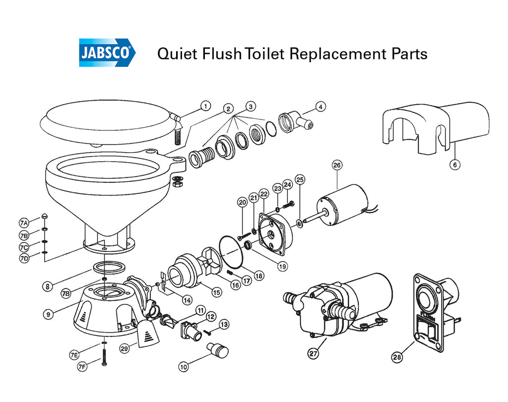 44107-1000 Jabsco Electric Toilet Discharge Port 25mm - view 3