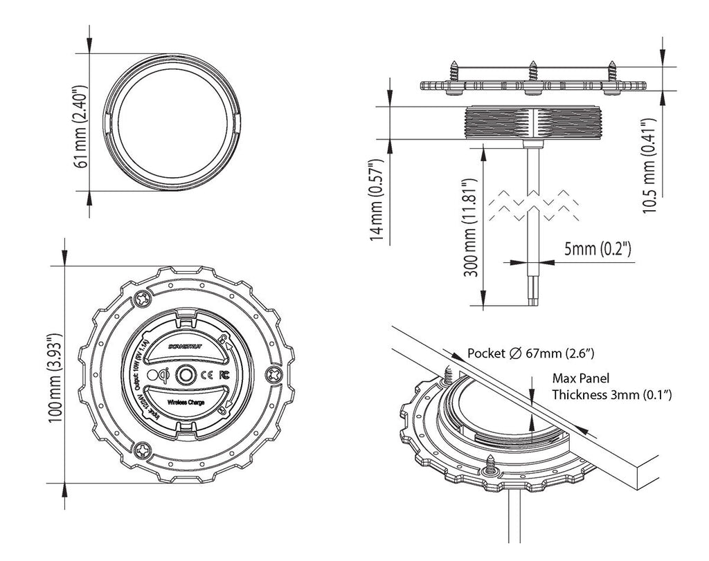 ScanStrut ROKK Wireless Ph-Charger Hidden 10W - view 2