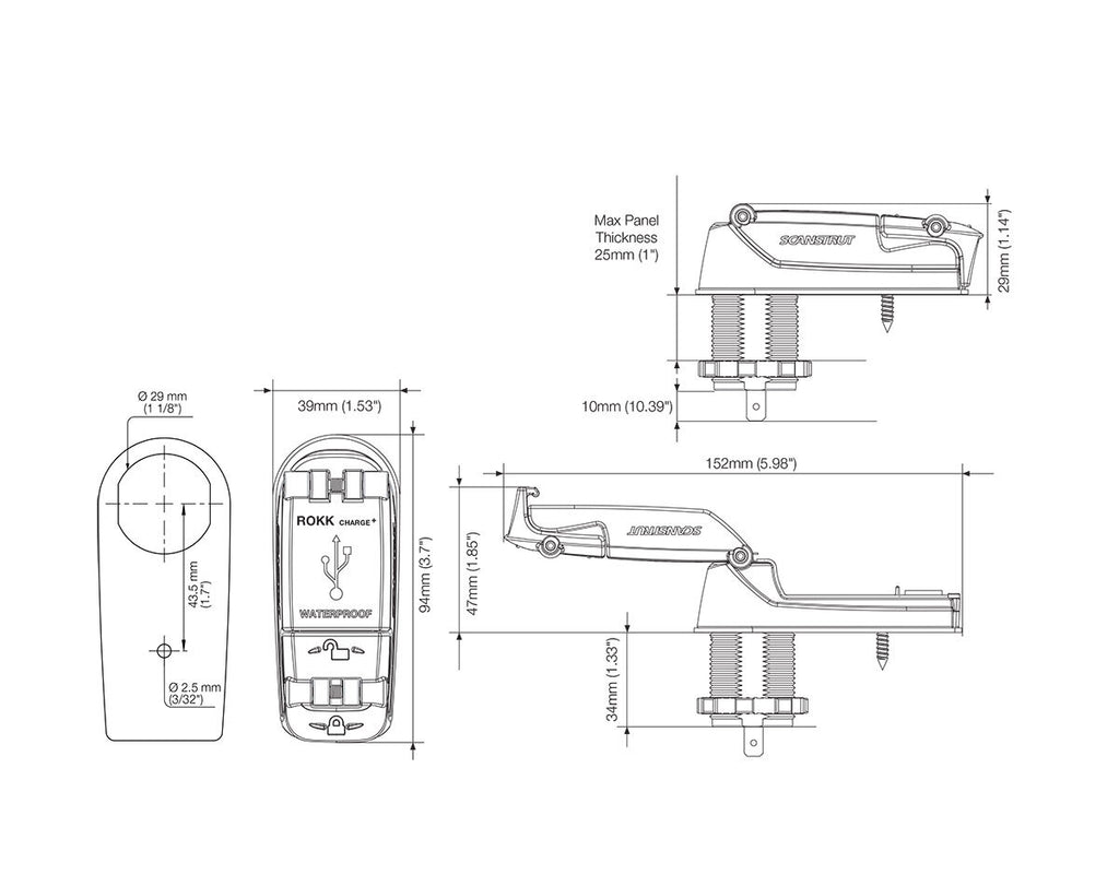 ScanStrut ROKK Charge+ Dual USB W/Proof Socket - view 2