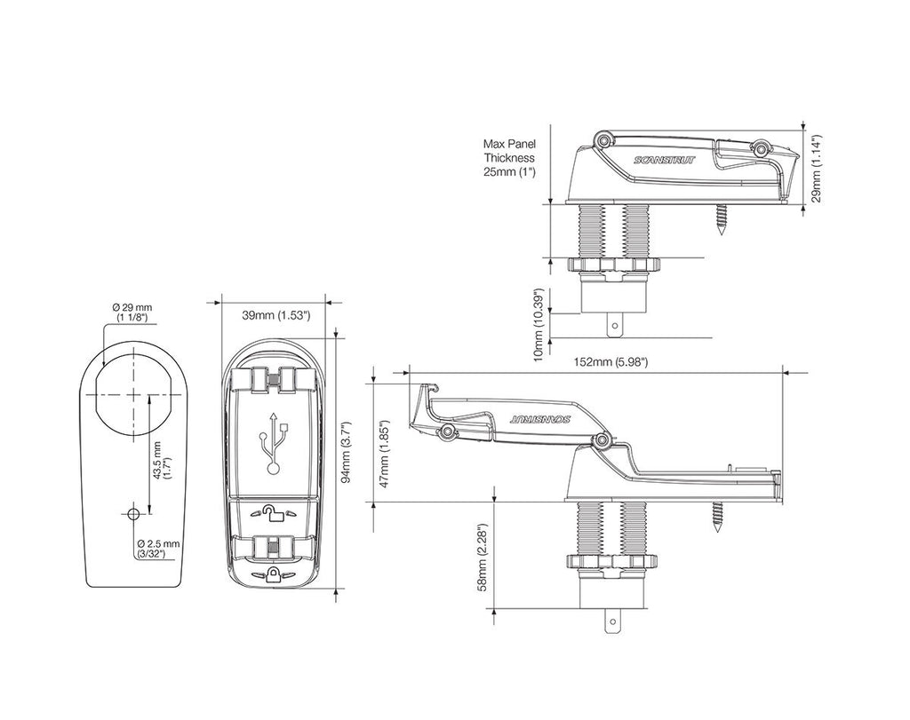 ScanStrut ROKK ChargePro USB-A & USB-C Socket - view 2