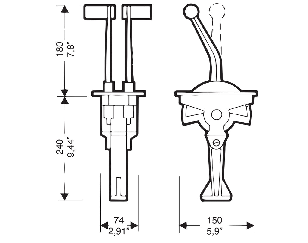 Control Top Mnt B58 Twin Bent Lvr - view 2
