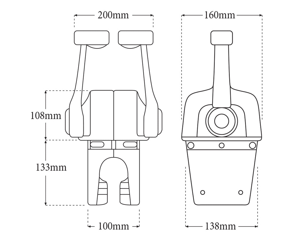 Control Top Mnt Black B74 Twin Lvr - view 2