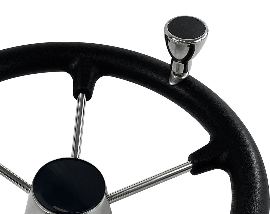 Steering Wheel F/Cover Blk w/Knob 343mm - view 3