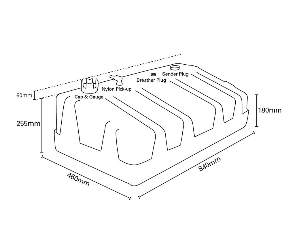 Fuel Tank 75ltr with Cap & Gauge - view 2