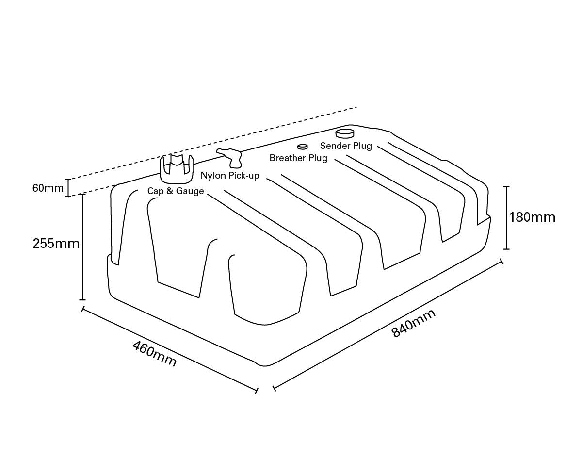 Fuel Tank 75ltr with Cap & Gauge - view 2