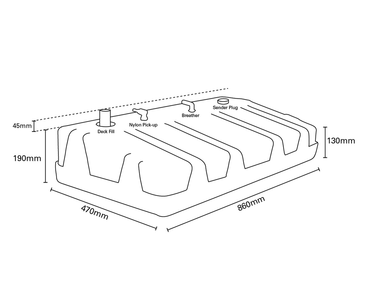 Fuel Tank 50ltr with 38mm Str. Deck Fill - view 2
