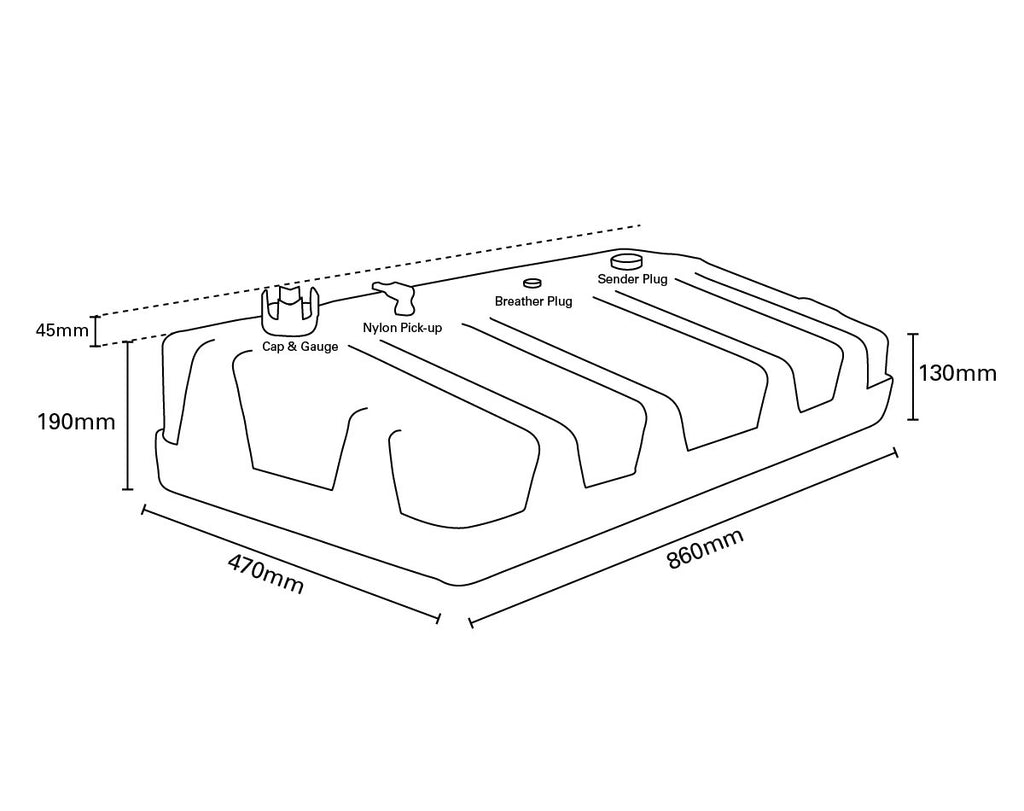 Fuel Tank 50ltr with Cap & Gauge - view 2