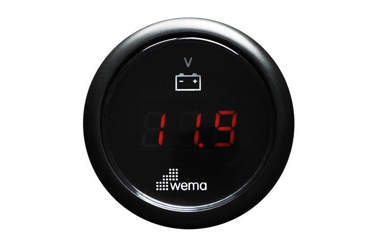 Gauge Digital Voltmeter Black 12/24