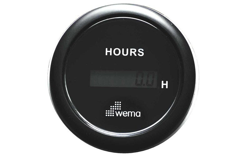 Gauge Digital Hourmeter Black 12/24