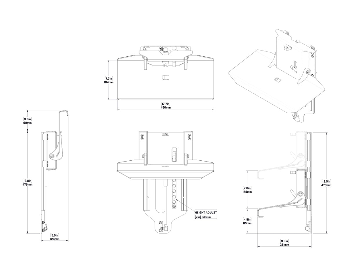 Shockwave Bulkhead Mnt Adj Footrest - view 2