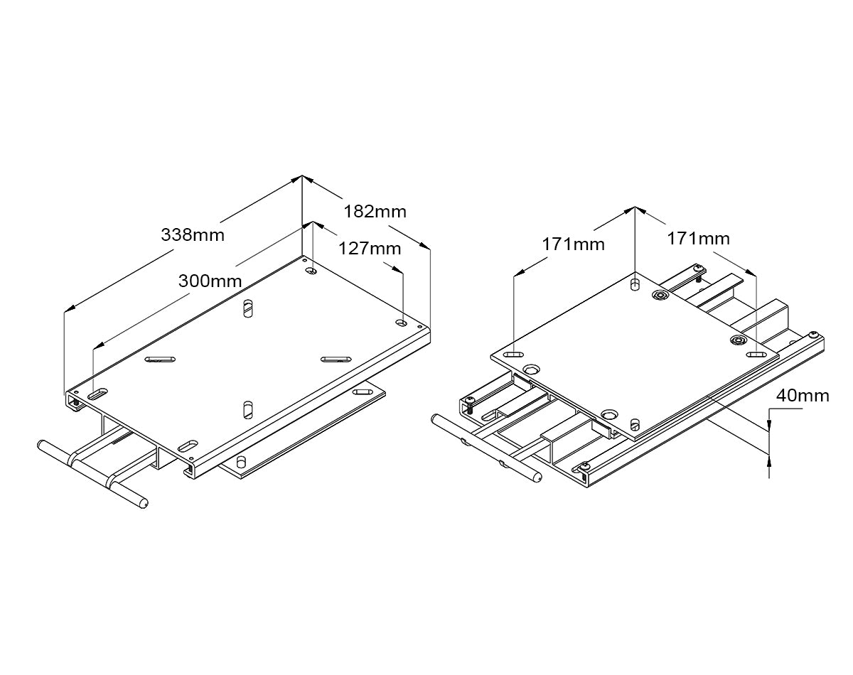Seat Slide Quick Mnt L/Profle Fnt Handle - view 2