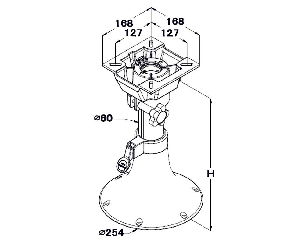Seat Pedestal Bell Adj. 330-430mm - view 2