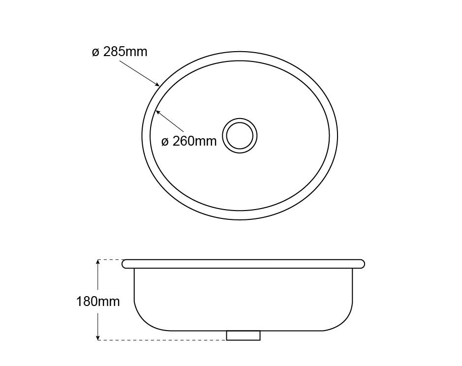 Sink S/S Round 260x260x180mm - view 2