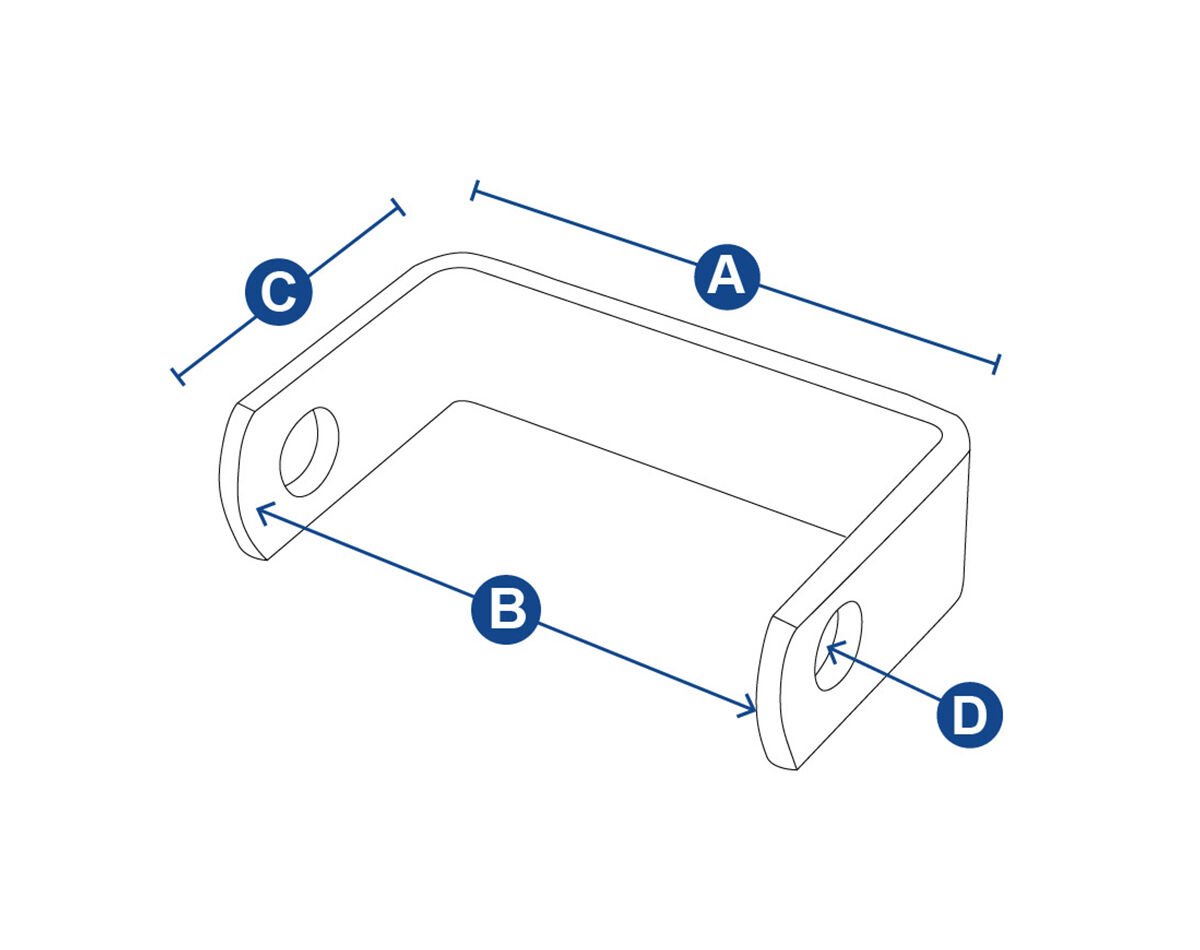 Boat Trailer Galvanized Roller Bracket 220x22mm - view 2