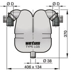 VETUS Exhaust gas separator with Ø 50 mm rotating connections and Ø 38 mm drain LGS5038 - view 2