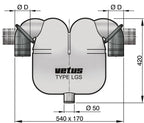 VETUS Exhaust gas separator with Ø 75 mm rotating connections and Ø 50 mm drain LGS7550 - view 2