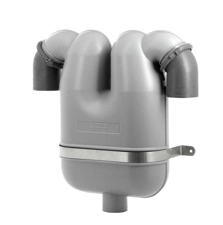 VETUS Exhaust gas separator with Ø 90 mm rotating connections and Ø 75 mm drain LGS9075