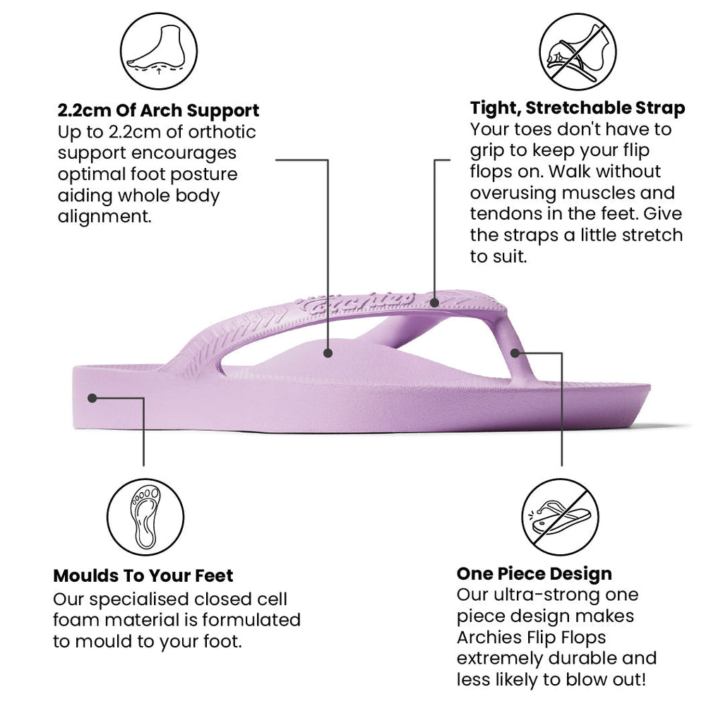 Archies Arch Support Thongs - Classic - Lilac