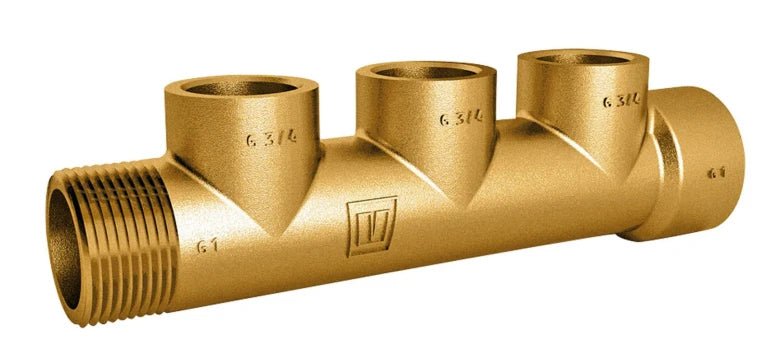 VETUS Manifold, bronze, with G1" male/female thread, and 2 x G3/4" female thread MAN2G3/4