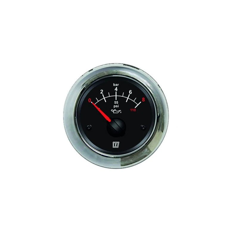 VETUS Oil pressure gauge black, 12 / 24 V, (0-8 kg/cm2), cut-out size Ø 52 mm (excl. sensor)  OILB - view 2