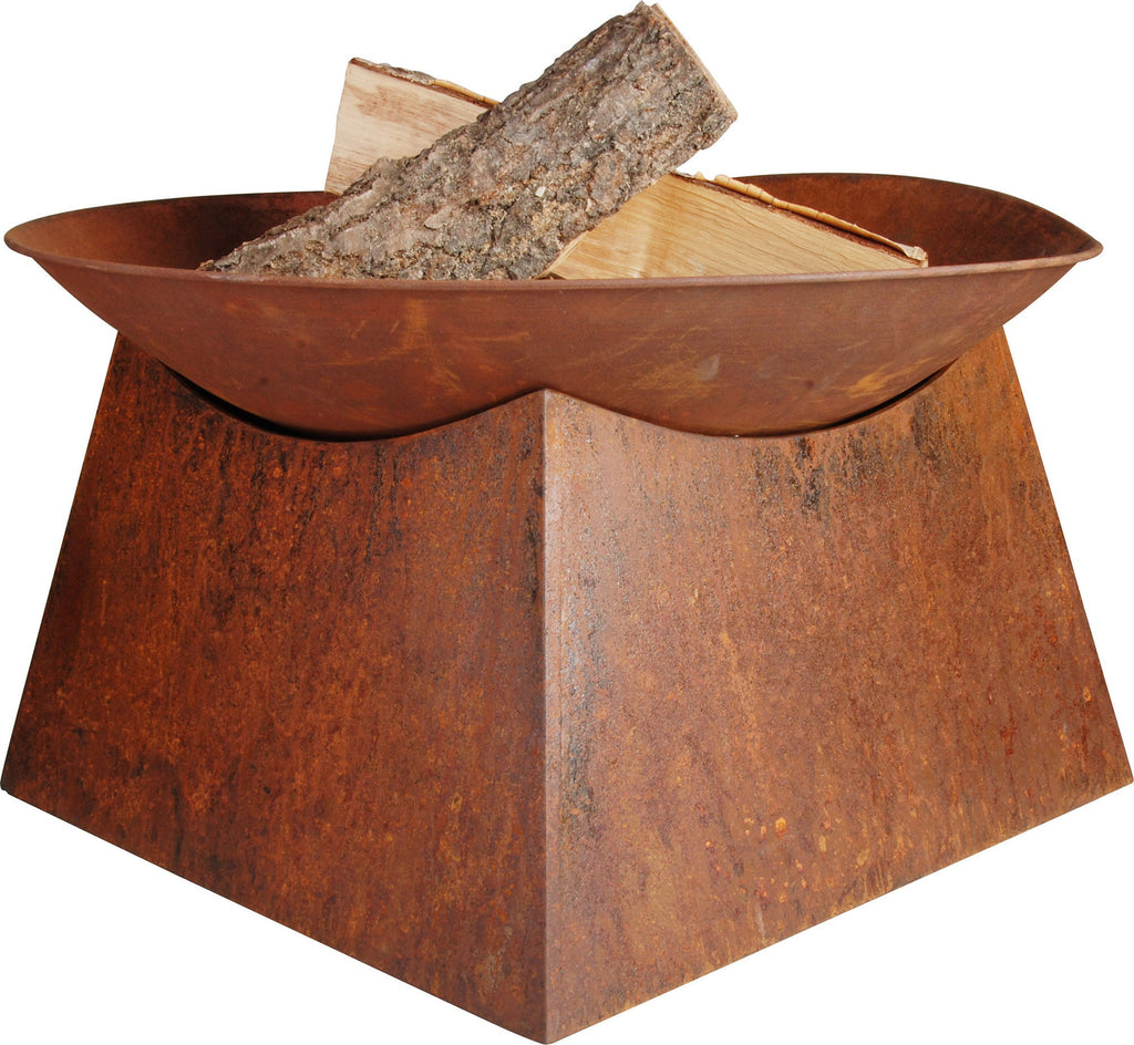 Ignite 56cm Rust Look Firepit/Planter with Square Base, Heavy-duty - view 6