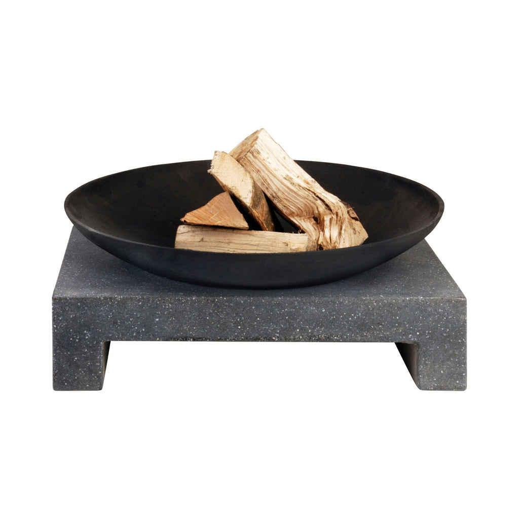 Ignite Heavy-duty Granito Square Stone Base Fire Pit/Planter with 59cm Bowl