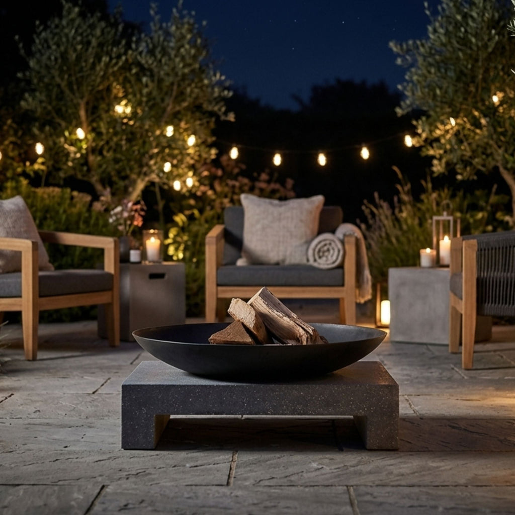 Ignite Heavy-duty Granito Square Stone Base Fire Pit/Planter with 59cm Bowl - view 4