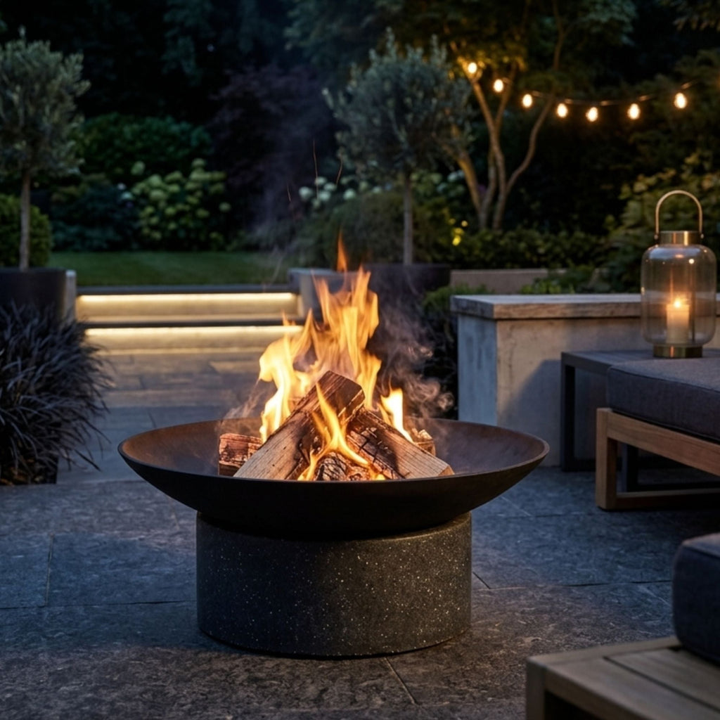 Ignite Heavy-duty Granito Round Stone Base Fire Pit/Planter with 59cm Bowl - view 2