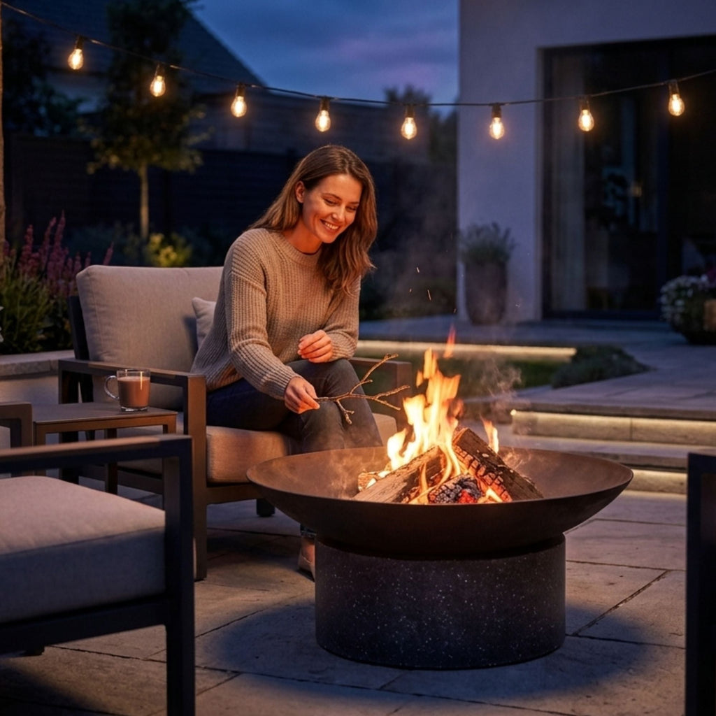 Ignite Heavy-duty Granito Round Stone Base Fire Pit/Planter with 59cm Bowl - view 3