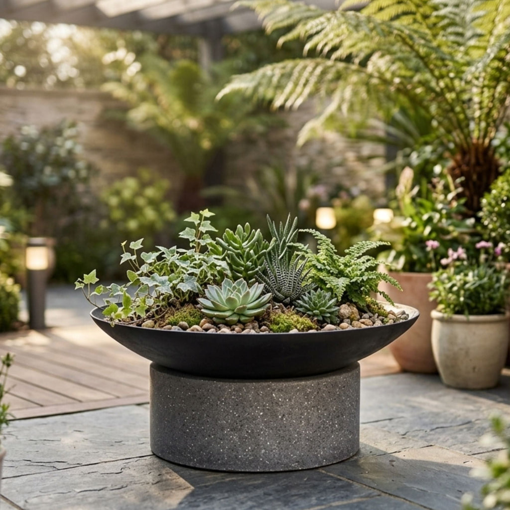 Ignite Heavy-duty Granito Round Stone Base Fire Pit/Planter with 59cm Bowl - view 4
